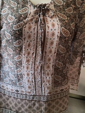Boho Pink Paisley Tie-Front Tunic Top by Apt. 9